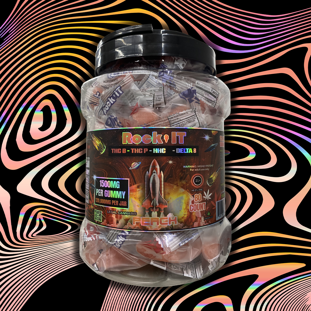 1500MG Peach THCB-THCP-HHC-Delta 8 Jar (80 count)