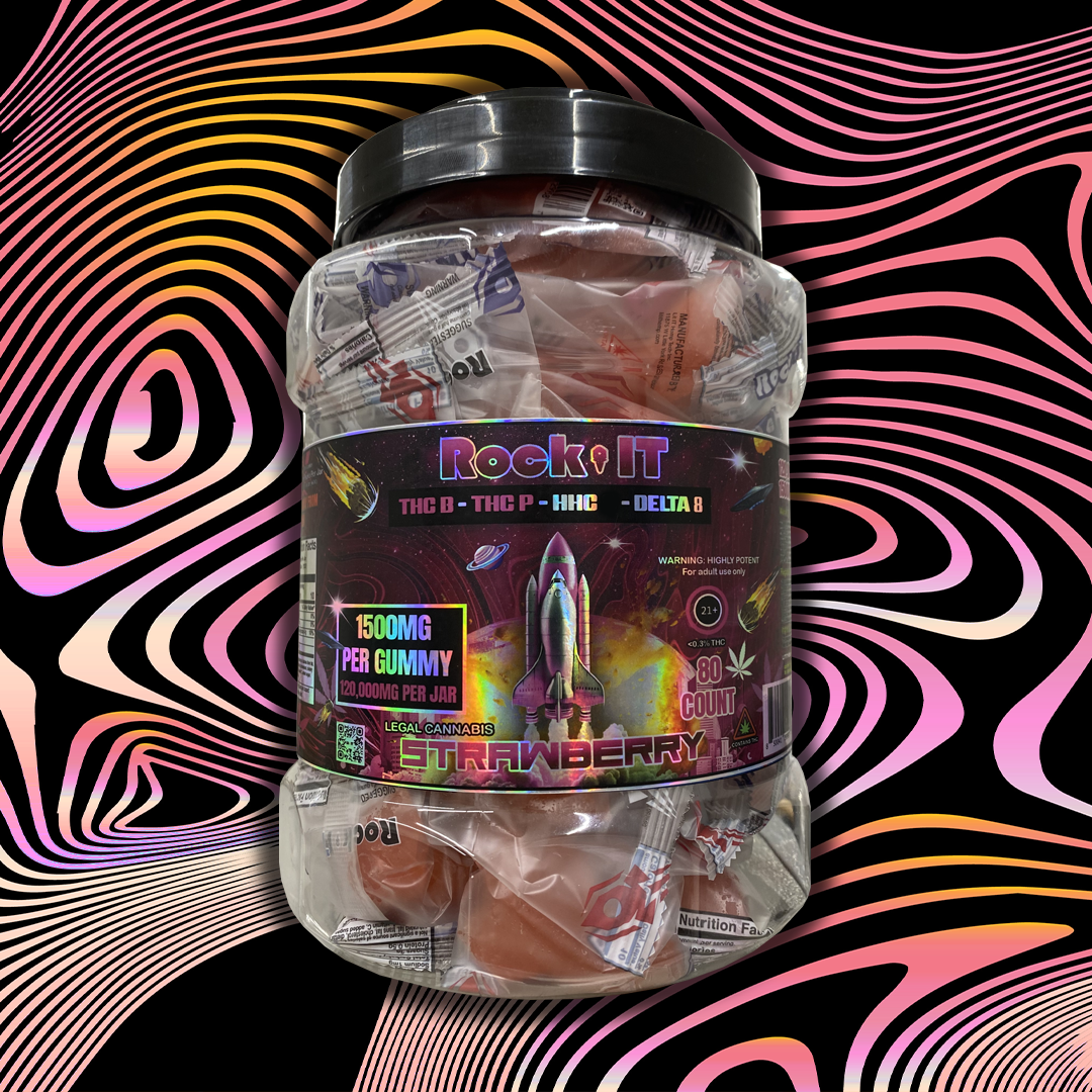 1500MG Strawberry THCB-THCP-HHC-Delta 8 Jar (80 count)