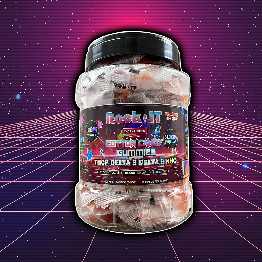 1200MG Cotton Candy THCP – Delta 9 – Delta 8 – HHC Jar (70 Count)