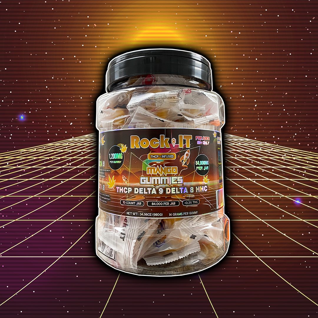 1200MG Mango THCP – Delta 9 – Delta 8 – HHC Jar (70 Count)